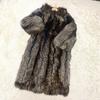 Cappotto Lungo in Volpe Argentata Saga Oro 120cm Giacca con Collo da Attrice in Pelliccia Gifu Taglia Reale 11 Voluminoso da Donna