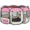 VidaXL Parc Pliable pour Chien avec Sac de Transport Rose 110x110x58 cm Enclos 171010