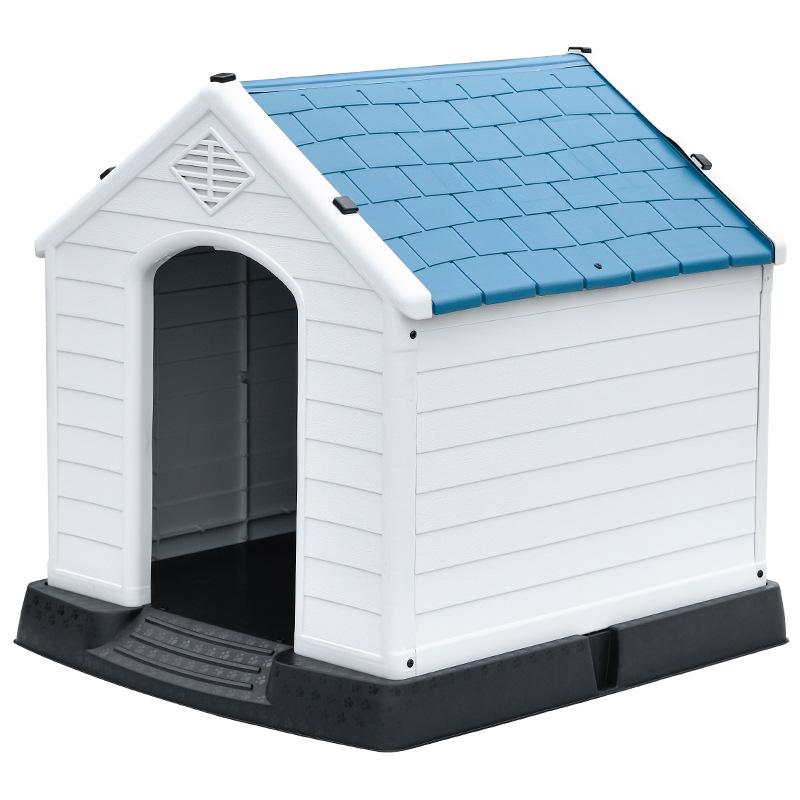 Windproof Rainproof Plastic Dog House for Medium/Large Dogs - Outdoor Pet Cage