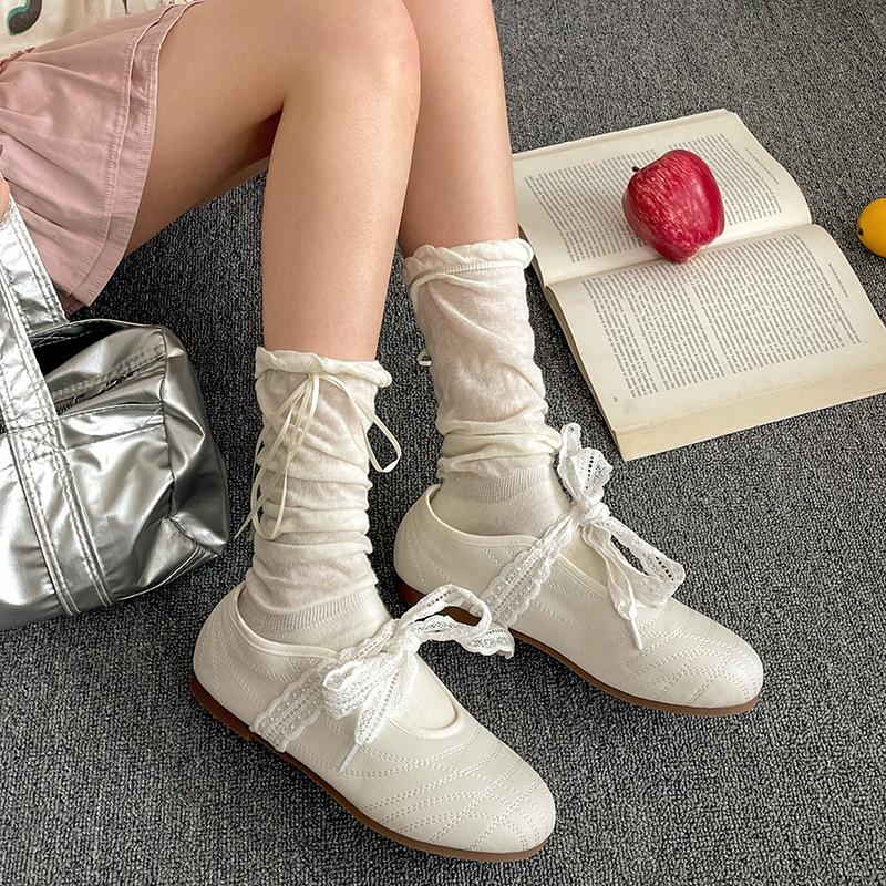 Silver ballet style round head inner height increase flat bottom shallow mouth single shoes women's summer 2025 new versatile French Mary Jane shoes