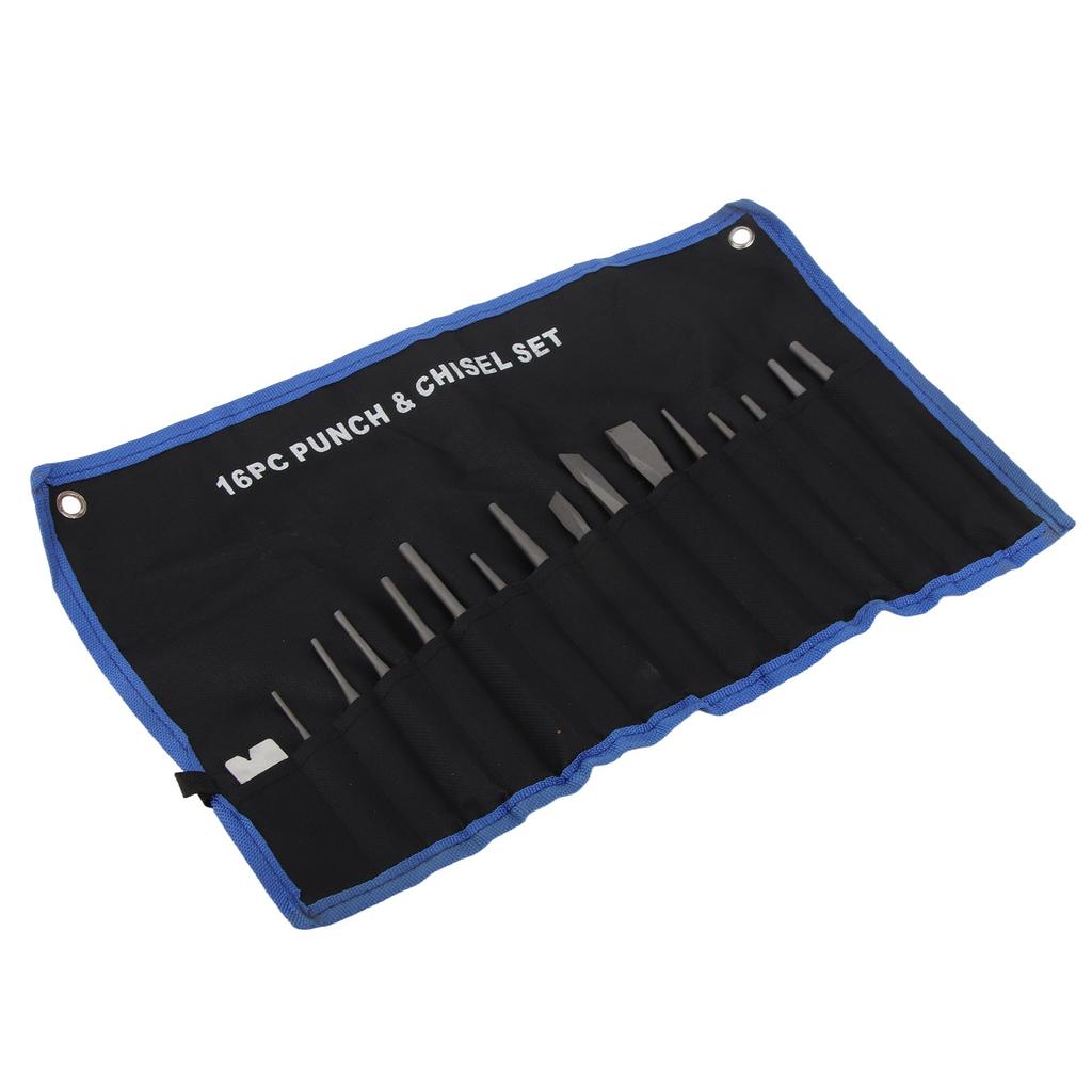 16Pcs Mechanics Punches and Chisel Set Pin Centre Taper Cold Gauge