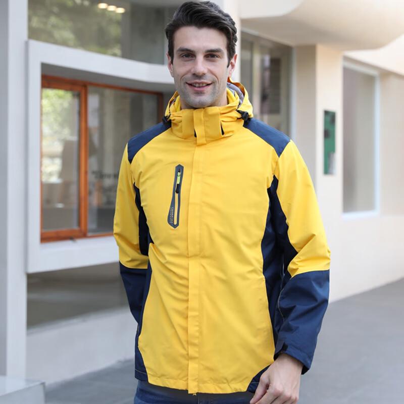 TDY Unisex 3-in-1 Waterproof Windbreaker with Detachable Fleece Liner 185/3XL
