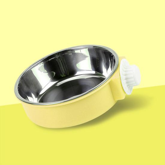Bol en Acier Inoxydable pour Cage d'Animal de Compagnie Bol d'Alimentation Anti-Renversement pour Animal de Compagnie Bol Suspendu Amovible pour Cage de Chat Chien Lapin