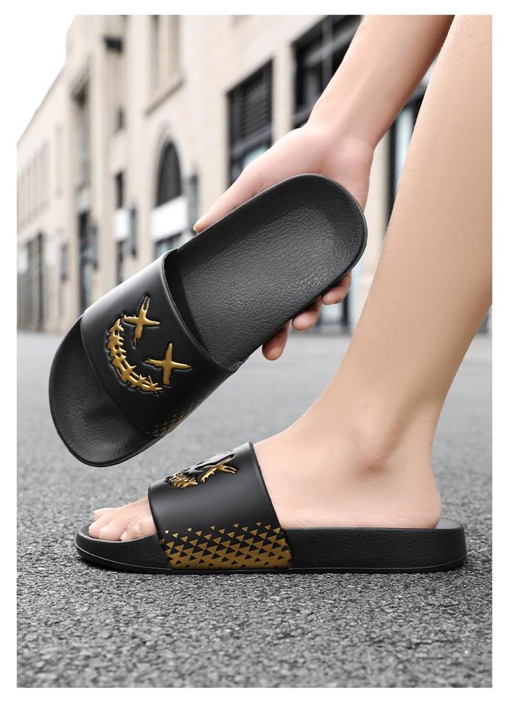 2026 Trendy Couple Style Beach Slippers with One Strap - European and American Large Size