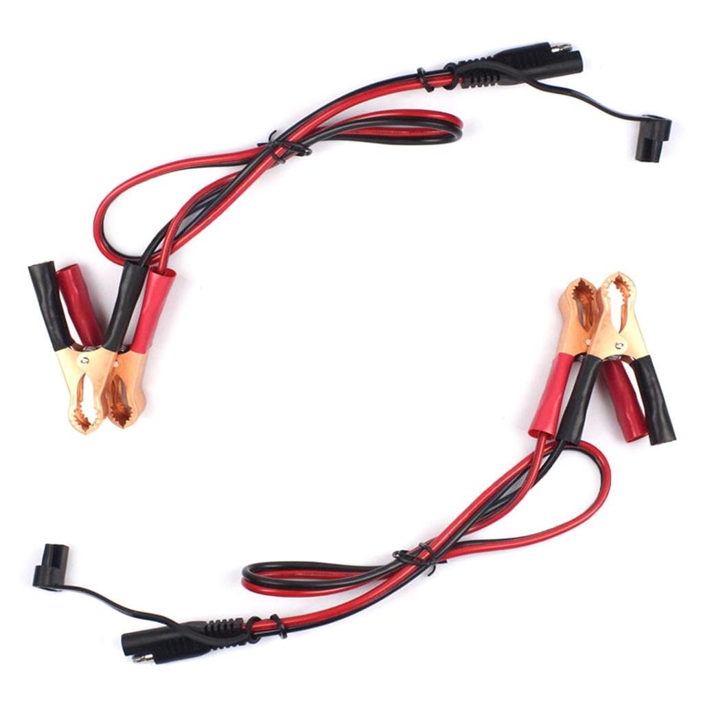 2FT 16AWG Battery Alligator Crocodile Clip to SAE Connector Extension Cable 12V SAE Quick Release Adapter Cable
