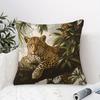 2D Flach - Vintage Dschungel Leopardendruck Kissenbezug Wildtier Dekorative Kissenhülle für Sofa Schlafzimmer Wohnzimmer