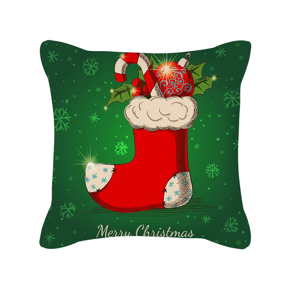 New Cartoon Christmas Pillow Cover Holiday Gift Square Cushion Cover Cushion Cover Pillow Cover