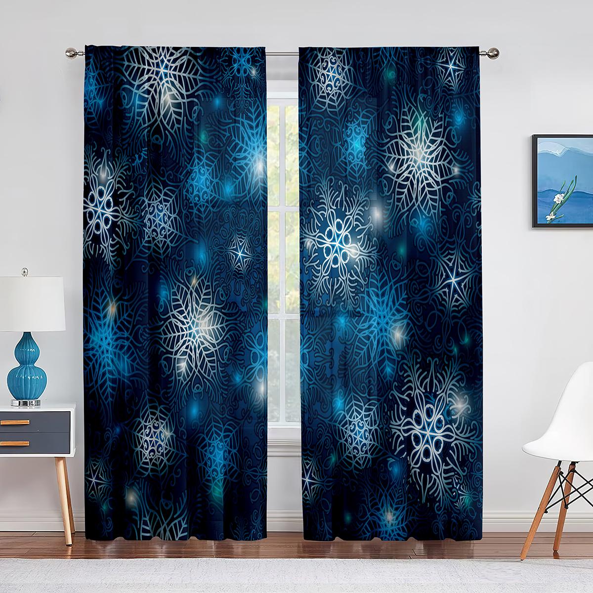 Снежинка Рождественская красная прозрачная занавеска для украшения гостиной Современная — фото 14