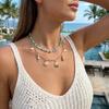 Boho Shell Starfish Scallops Pendant Necklace For Women Ocean Series Seahorse Dolphin Rice Beads Choker Beach Vacation Jewelry