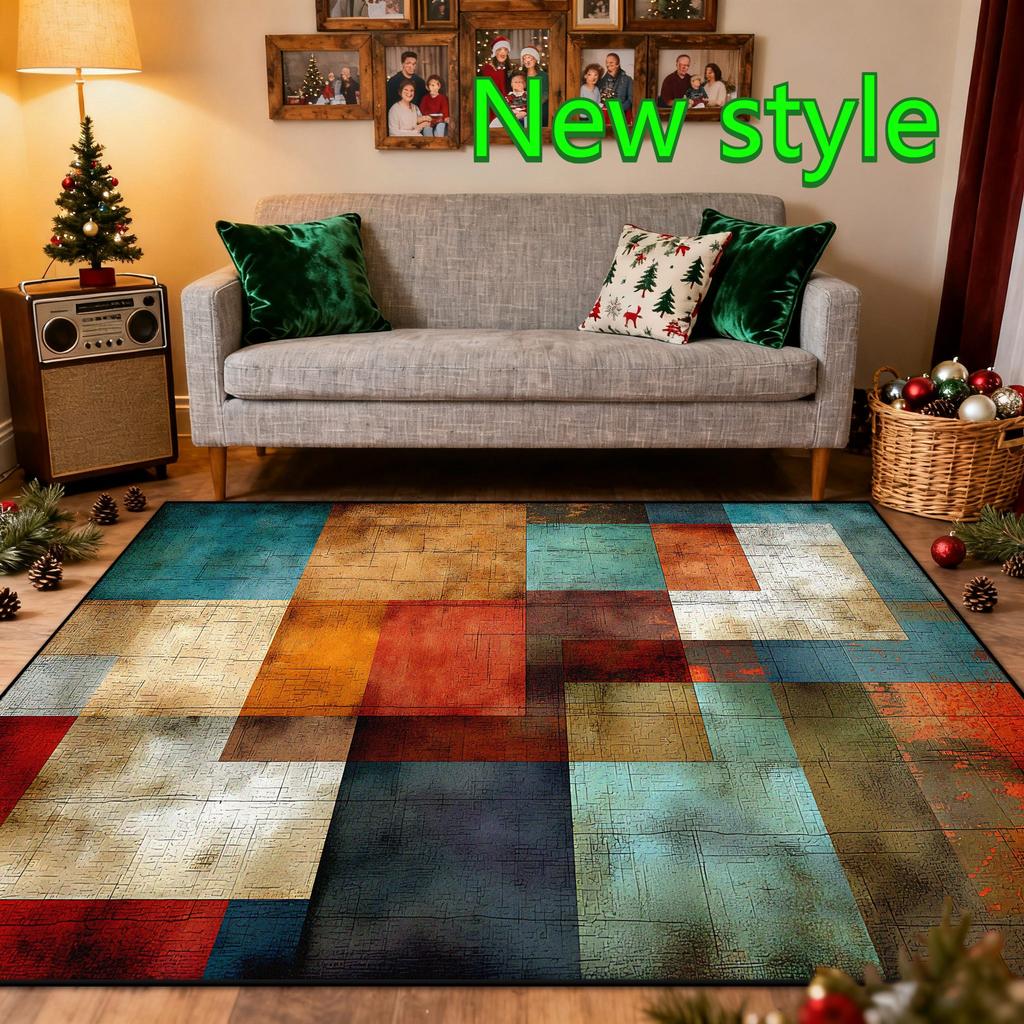 Modern Black Brown Geometry Carpet Living Room Decor Bedroom Bedside Soft Floor Mat Home Sofa Non-slip Large Rugs Customizable