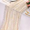 Genomskinlig bordslöpare Tüll Ostduk Paljetter Glitter Metallisk Folie Guld Festbordsdekorationer för Bröllop Födelsedag Babyshower