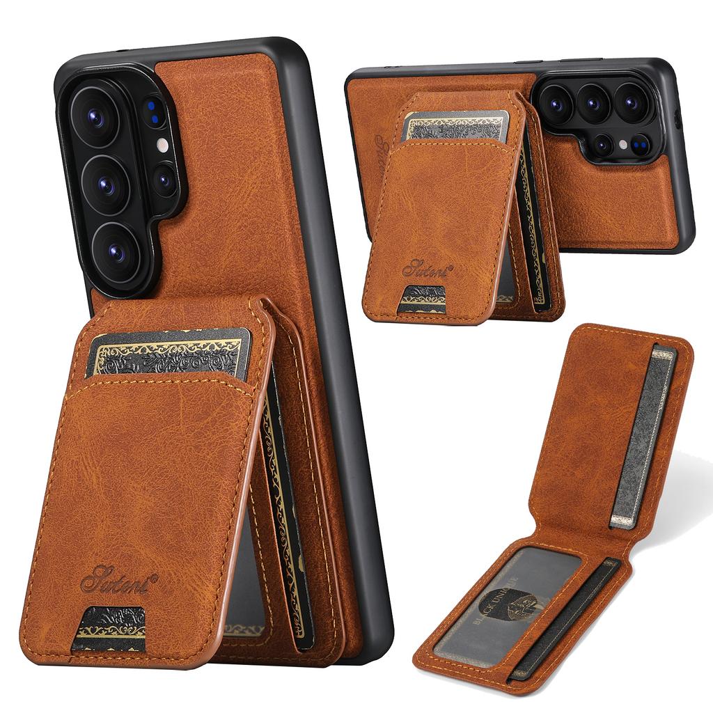 2 In 1 Detachable Lychee Grain Magnetic Leather Phone Case for Samsung S26 Ultra S25 Plus S24 S23 S22 Wireless Charging Cover