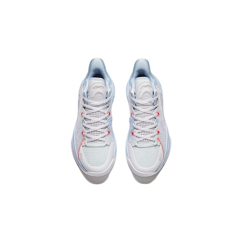 Anta Kids Fabric Comfortable Shock Absorbing Wear Resistant Mid Top Basketball Shoes Kids Basketball Shoes White Blue 312411110-5