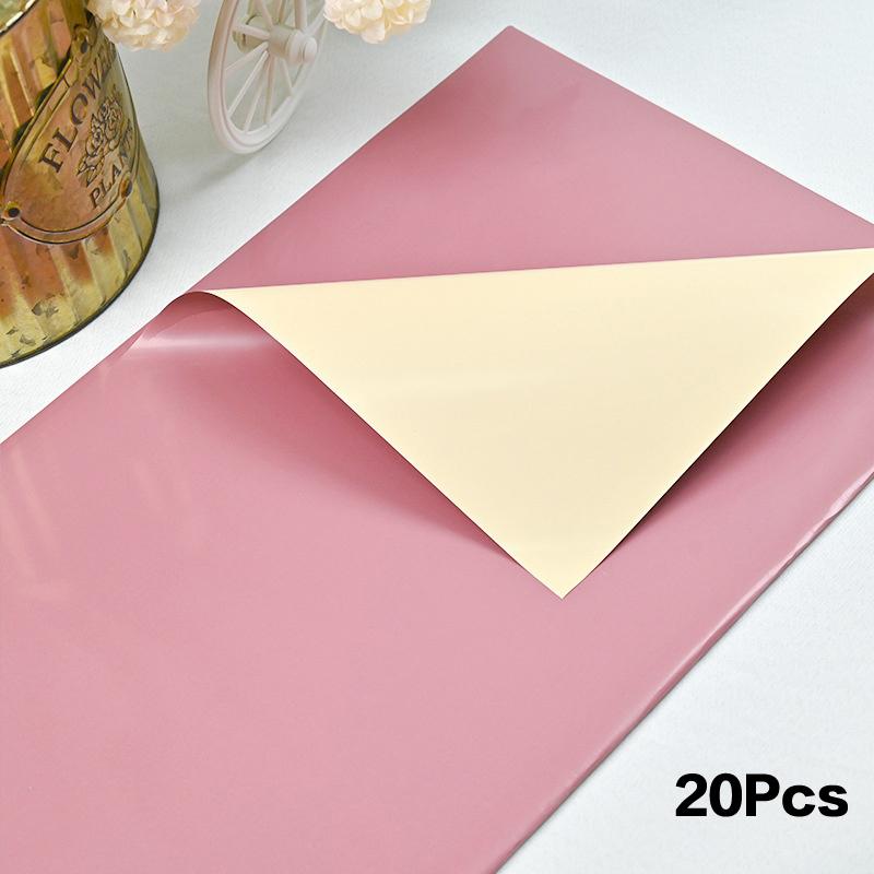 20 Pcs Two-Sided Colored Flower Wrappers Waterproof Bouquet Packaging 58cm DIY Gift Wrapping Paper Flower Decoration