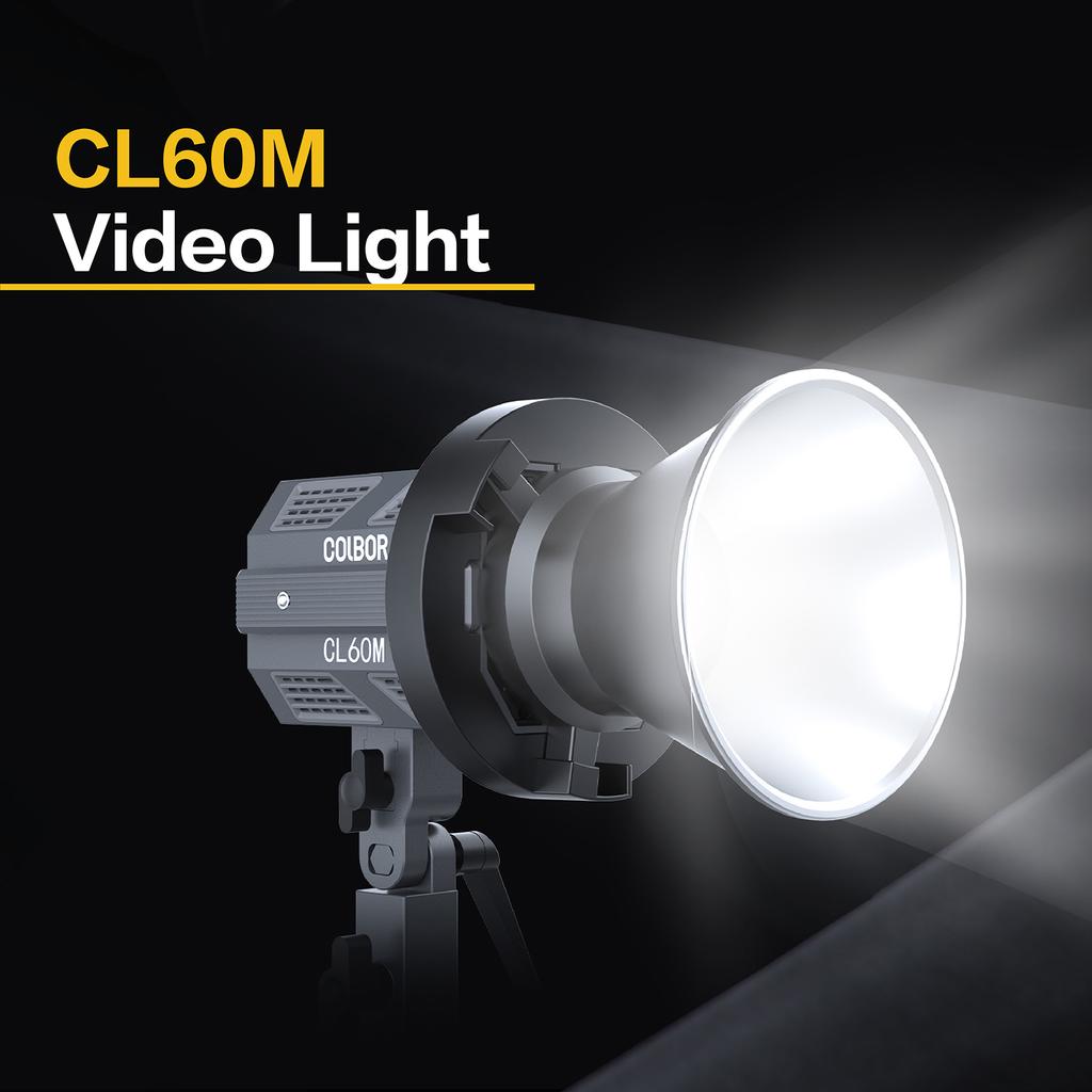 COLBOR CL60M Compact Studio LED Video Light 65W Photography Fill Light 5600K Dimmable CRI97+ 7