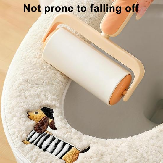 Copriwater Migliorato Design con Cerniera Facile Installazione Impermeabile Tessuto Peluche Morbido Motivi Animali Vestibilità Elastica Copriwater