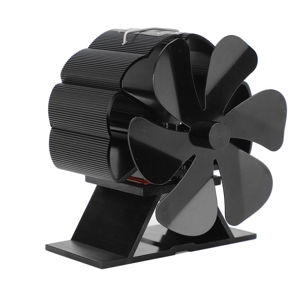 Heat Powered Fireplace Fan 6 Blade Auto Start Aluminum Alloy Under 25dB Silent Thermal Fan for Stove Accessories