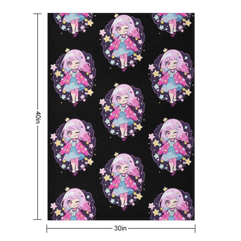 Project Sekai Shirt Emu Otori Cute Stars Kawaii Chibi Throw Blanket manga For Baby sofa bed halloween Blankets