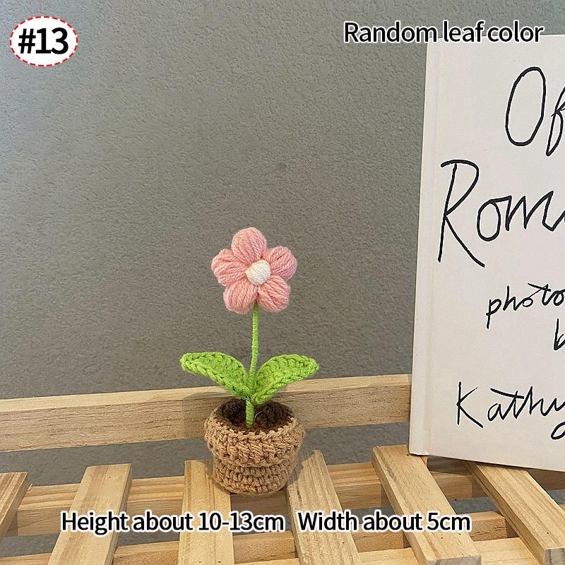 Sunflower Crochet Flowers Knitted Flower Graduation 2025 Wedding Guest Gift Artificial Flower Desk Accessorie Room Decor