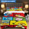 Red Birds Characters Collage 3pcs K-pop music group Bedding set,Ideal for Bedroom, Dormitory,Including Duvet Cover And 2pcs Pillowcases,Fan gifts