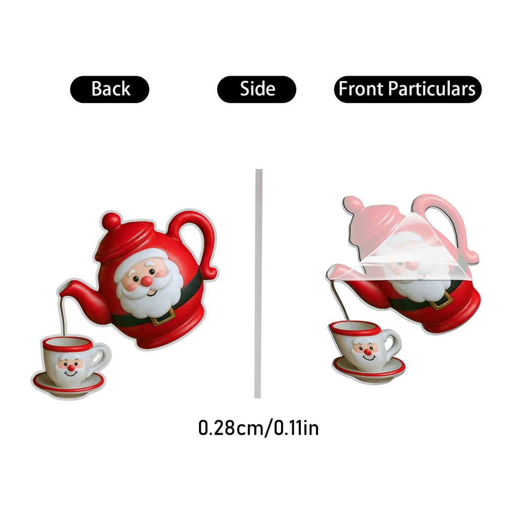2D Acrylic Christmas Teapot Decorative Pendant Is Suitable For Holiday Decoration And Is A Gift For Tea Lovers