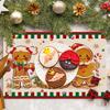 Christmas Set of 4 Gingerbread Man Ice Cream Christmas Placemats, 12X18 Inch Seasonal Table Mats for Party Kitchen