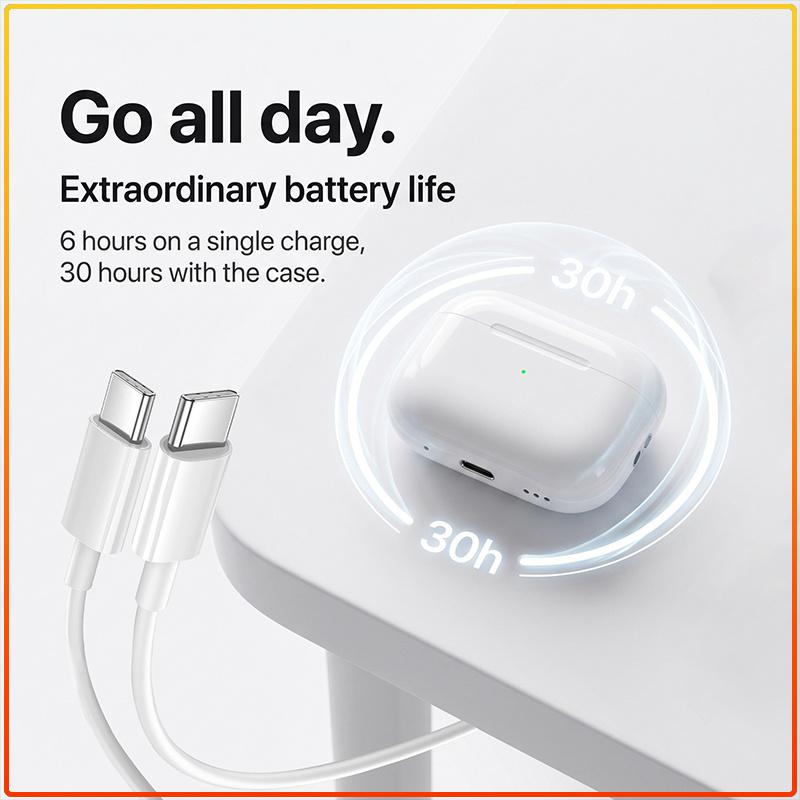 Authentische Apple AirPods Pro 2 Bluetooth-Kopfhörer Eingebautes Mikrofon Sport Wasserdicht Stereo-Sound In-Ear Noise Cancelling Ohrhörer