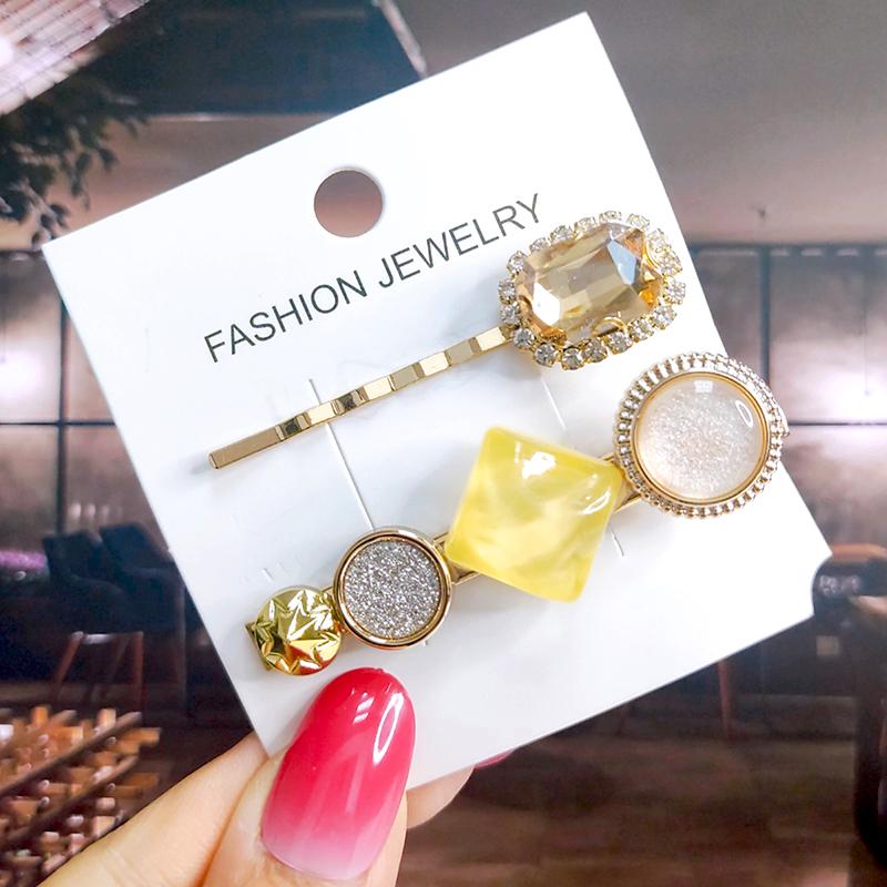 Neues Set Damen Haarspangen Schmuck Mode Kristall Haaraccessoires für Mädchen Luxus Perle Geometrische Haarspangen Nadeln Weihnachtsgeschenk