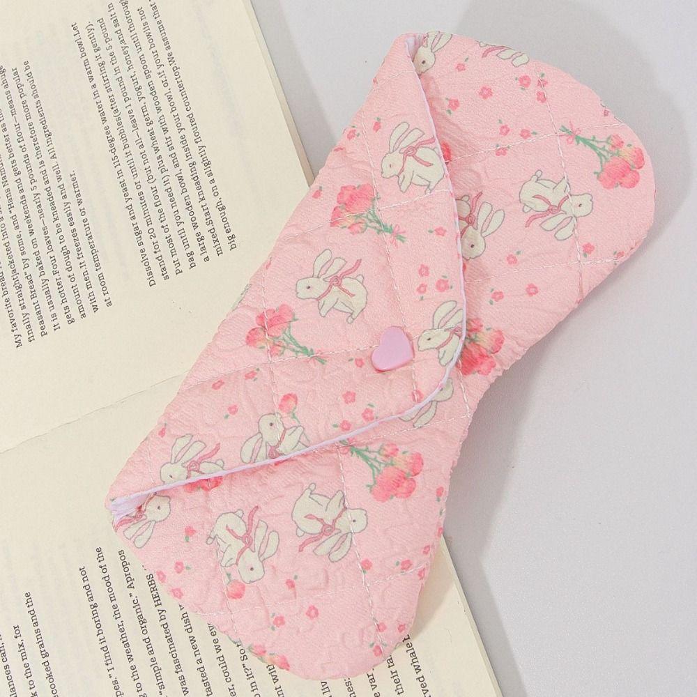 Handmade Fabric Sun Glasses Case with Buckle Lipstick Pouch Portable Makeup Brush Bag Travel