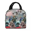 Jaws Halloween Horror Movie Insulated Lunch Bag for Women Office Cooler Thermal Food Box Tote Portable Lunch Boxes Container