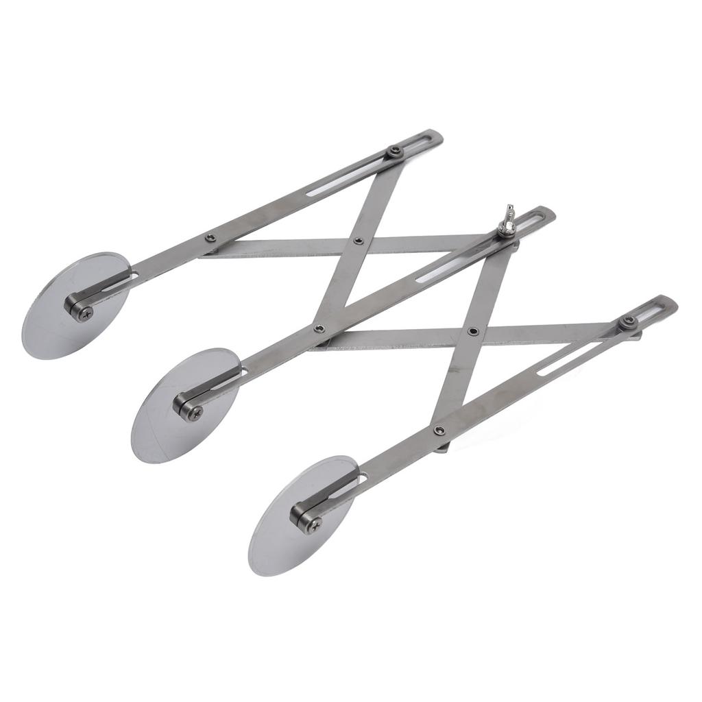 3 Rad Edelstahl Teigschneider Verstellbarer Erweiterter 3 Rad Teigschneider für Teig Pizza Backen Edelstahl