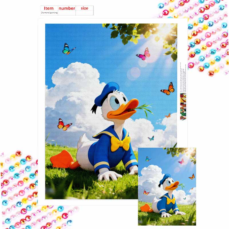 Disney Donald Duck butterflies 5D handmade diy diamond painting kit, home wall decoration
