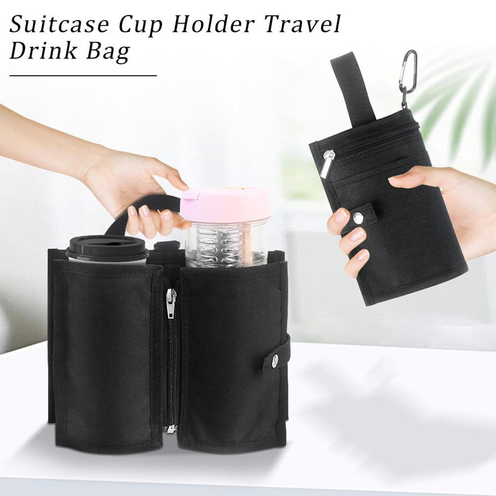 

Travel Suitcase Beverage Holder Luggage Cup Holder Suitcase Accessories Can Hold Two Coffee Cups For Outdoor Travel Storage
