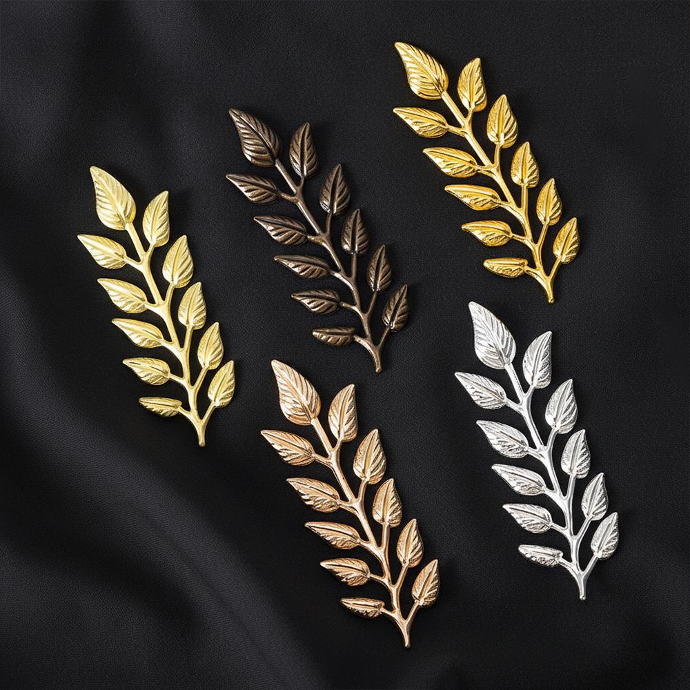 Vintage Men's Suit Brooches Parts Leaf-shaped Shirt Collar Breastpin Decoration Supplies Party Hair Jewelry Making Accessories