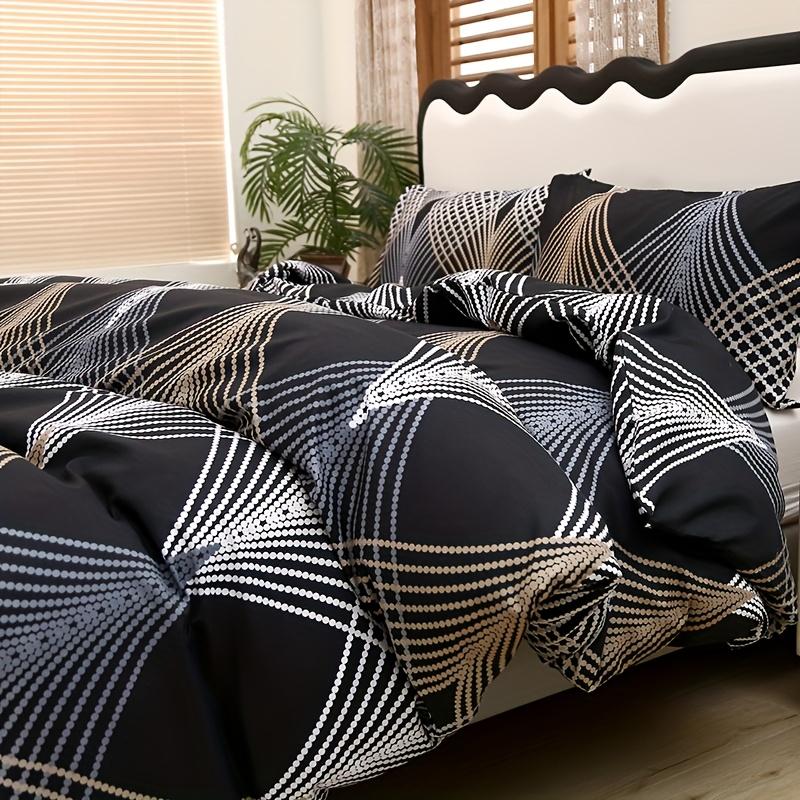 [Polyester Quilt Set] 3pcs Polyester Printed Floral Soft Skin-Friendly Quilt Cover Three-Piece Set Christmas Gift