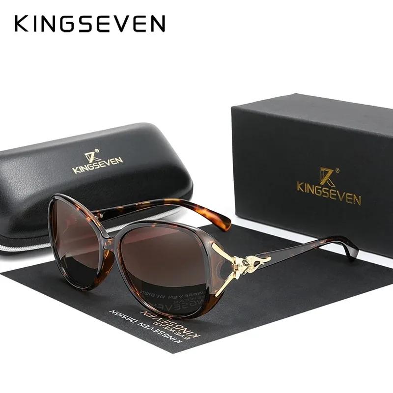 KINGSEVEN Trendy Women‘s Sunglasses Luxury Lady Anti-UV400 Polarized Glasses Fox Oval Frame Casual Shopping Fashion Eyewear