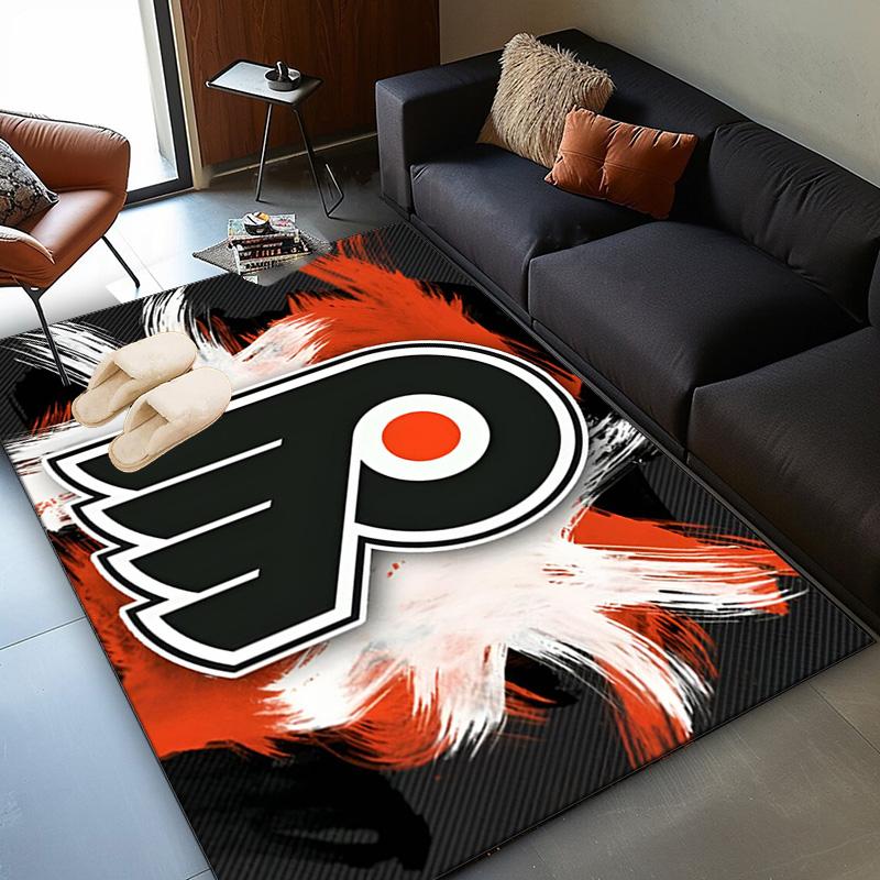 Flyers Hockey Logo Art Area Rug Suitable for Indoor And Outdoor,Carpets for Kitchens, Homes, Offices, Living Rooms,Home Decor,Christmas Gift