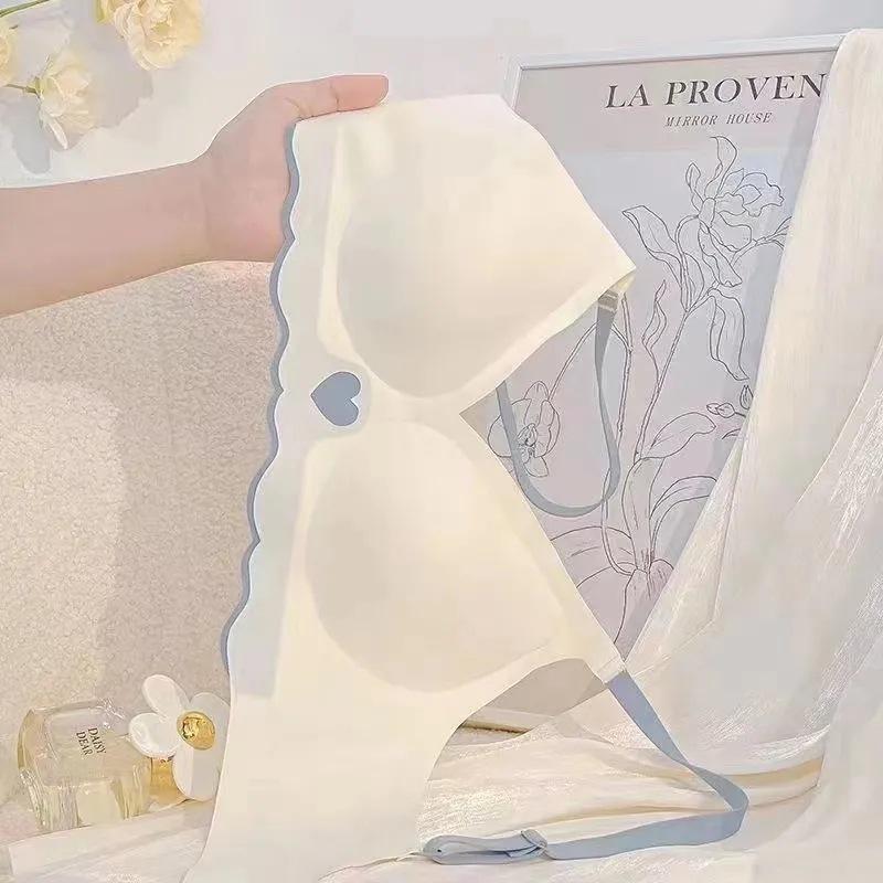Intimo Dolce Senza Cuciture Anti-Caduta, Reggiseno Sottile per Seno Grande e Piccolo, Senza Ferretto Edizione Studenti