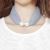 Lace Pearls Ring Scarf Ladies Korean Style Simple Mother's Day Gifts Pure Color Temperament 80*70CM Soft Spring Summer New Scarf 2025
