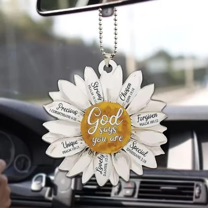 Sunflower Decorations Acrylic Car Decorations Backpack Accessories Holiday Home Glass Christmas Trees Ball Ornament Toppers