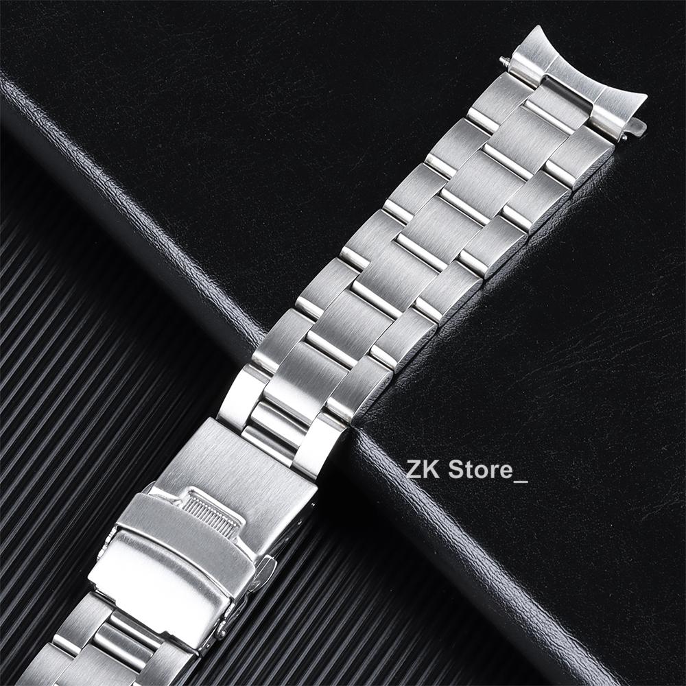 Arc Flat End Solid Stainless Steel Watchband for Tissot Folding Clasp Strap 18mm 20mm 22mm 24mm Universal Wristband Men Belt