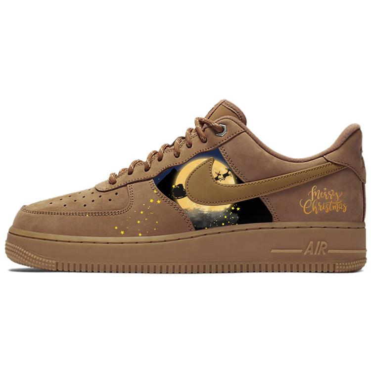 

Nike Air Force 1 Versatile Slip Resistant Low top Skateboard Shoes Unisex Brown CJ9179-200(Team366-) 44