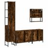 4 piece bathroom furniture set smoked oak wood based material