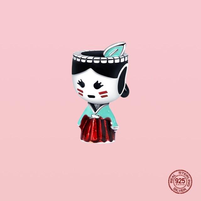 Pendentif en argent sterling 925 avec perles pour bracelet et collier Panjia originaux, bijoux pour femmes