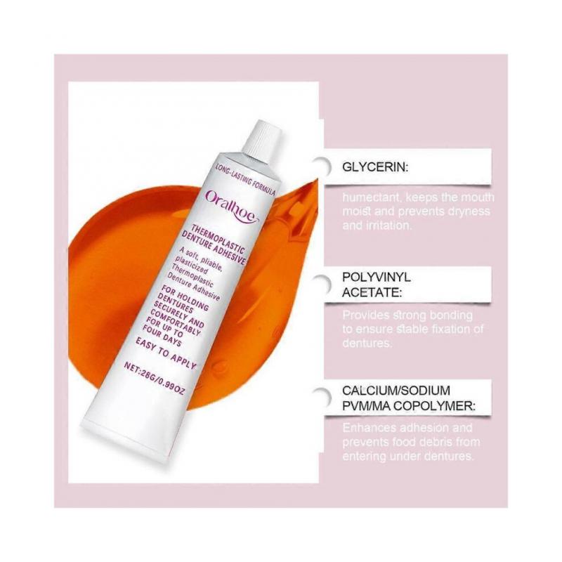 2PCS JEREMYTIS Thermoplastic Denture Adhesive 28g