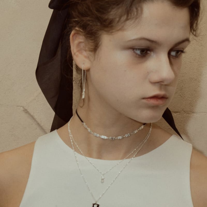 FADEMINE Pleats Choker Leather Necklace