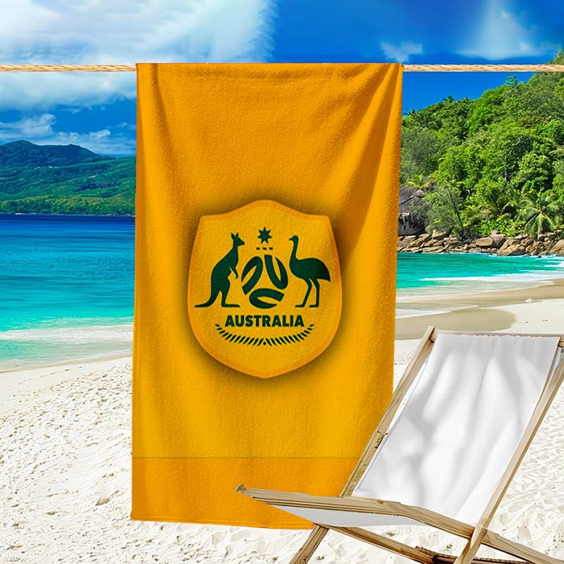 Asciugamano da Spiaggia in Microfibra con Emblema dello Stemma dell'Australia, Leggero e Asciugatura Rapida, per Viaggi Estivi, Essenziale per la Spiaggia, Piscina all'Aperto