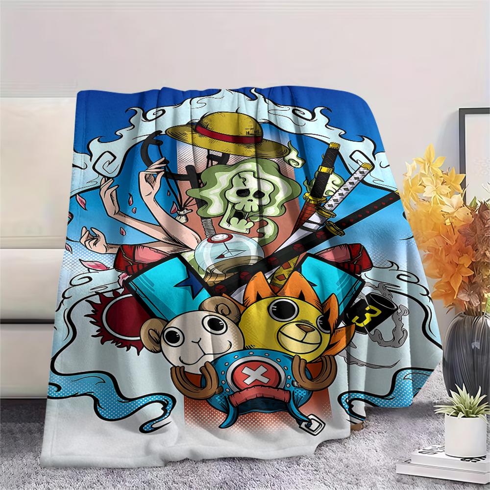 One Piece character Print Flannel Blanket,High quality Comfortable for All Seasons,Home Decor,Warmth and Comfort,Perfect for Christmas Gifts