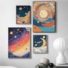 Cartoon Hand Drawn Colorful Starry Sky Prints Poster Canvas Painting Modern Wall Art Pictures For Living Room Bedroom Home Decor