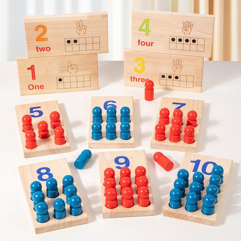 Wooden Educational Kids Counting And Math Game With Number Sticks For Learning